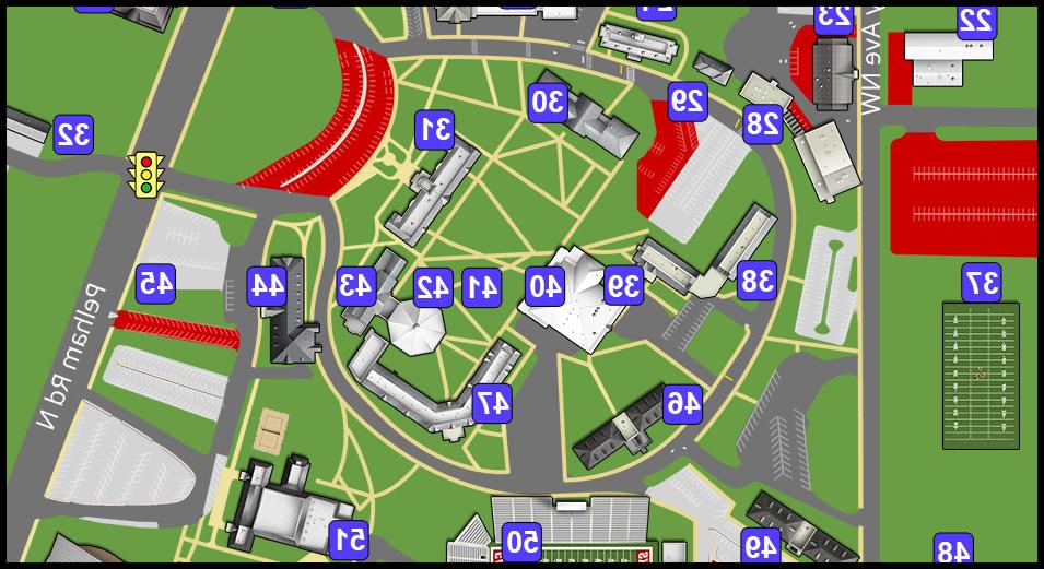 可打印的停车场校园地图，停车区域